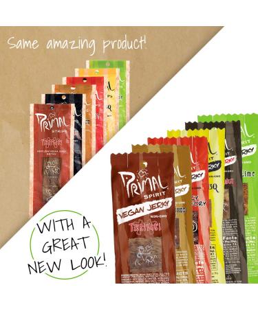 Primal Spirit Vegan Jerky Sampler Pack | 10g Plant-Based Protein | Non-GMO - 12 Flavors - Buy Online on GoSupps.com