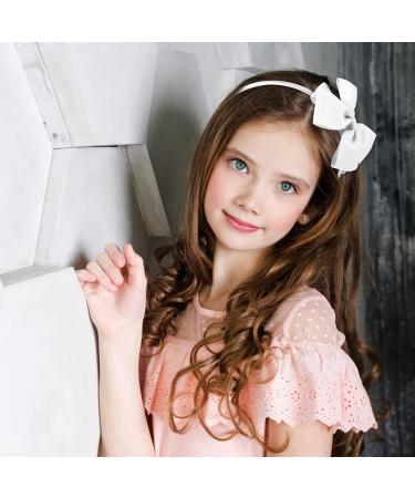 Sibba Toddler Headband Set - 1 PC Headband with Cute Bow Ties and 4 PCS Bowknot Hairpins in White - Perfect Hair Accessories for Easter Day and Baby Party - Buy Online on GoSupps.com