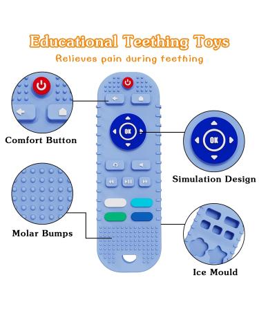 Winmany 2Pack Silicone Teething Toys for Babies - Remote Control Shape Molar Teether Chew Toy - BPA Free with Pacifier Clip - Blue+Pink 2 - Buy Online on GoSupps.com