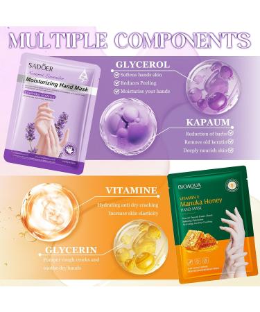 Masque Main 6 Paires Gants Hydratants Miel Lavande Masques Hydratants pour les Mains Hydrate Profond ment la Peau Endommag e pour S che et Craquel e R parent la Peau Rugueuse (Vert) - Buy Online on GoSupps.com