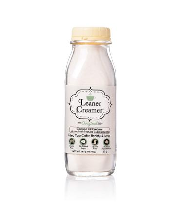 Leaner Creamer Original Coffee Creamer Powder 9.87oz. Perfect Coconut Oil Non-Dairy Powder To Naturally Cream and Sweeten Coffee, Smoothies, Protein Shakes & More! Ideal Flavoring For All Diets