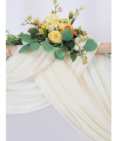 Wedding Arch Fabric Drape Ivory 6 Yards Sheer Backdrop Curtain for Party Ceremony Decor - Buy Online on GoSupps.com