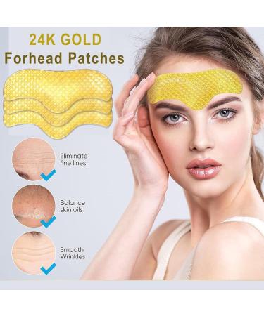 KlsyChry 24K Gold Hydrogel Patches for the Face Gold Forehead Mask Collagen Forehead Anti Wrinkle Patches Helps Smooth and Moisturize the Forehead 10 Pack - Buy Online on GoSupps.com