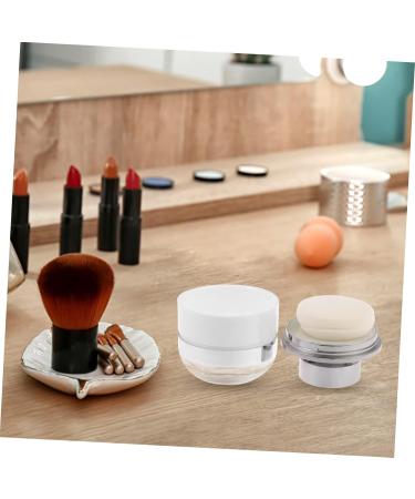 WOONEKY 2pcs Mushroom Head Loose Powder Box Blusher Body Powder Puff Stainless Loose Powder Case Plastic - Buy Online on GoSupps.com