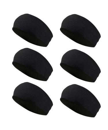 Styla Hair Solid Headband 6 Pack - Wide Soft Stretch Fabric Headbands for Women - Trendy & Stylish Black Hair Accessories - Buy Online on GoSupps.com