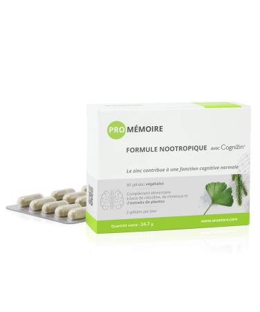 PRO MEMORY * 337 mg/capsules * Brain (memory) * Calcium, Citicoline, Ginkgo biloba, Zinc, Huperzia