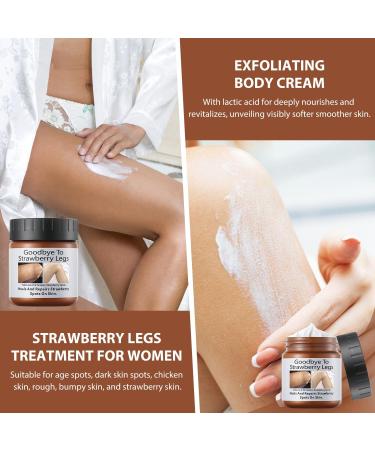 Strawberry Legs Treatment Cream For Women Keratosis Pilaris Lotion Chicken Skin Treatment Moisturizing Strawberry Skin Smooth Radiant Skin Care Solution Exfoliating Body Cream 120G - Buy Online on GoSupps.com
