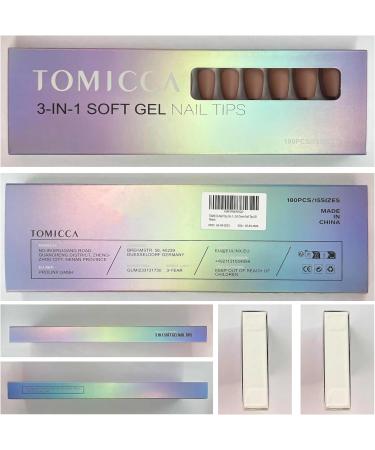 TOMICCA Short Coffin Nail Tips 180PCS Matte Dark Nude Gel Nails - 15 Sizes, No Filed Pre-colored Press On Nails for Nail Art Extensions - Buy Online on GoSupps.com