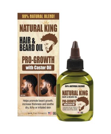 SFC Natural King Pro-growth Castor Hair & Beard Oil 2.5 oz. Castor Oil 2 Fl Oz (Pack of 1)