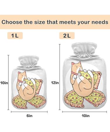 Naanle Cat Pizza Hot Water Bottle - 2L Transparent Heat & Cold Therapy for Pain Relief | Ideal for Bed & Foot Comfort - Buy Online on GoSupps.com