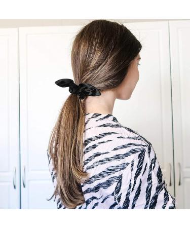 DelTeck 100% Real 25 Momme Silk Hair Scrunchies - Premium Black Silk Scrunchies for Hair Protection and Styling - Set of 3 - Buy Online on GoSupps.com