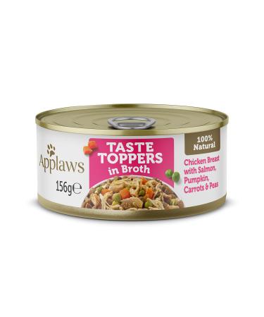 Applaws 100% Natural Wet Dog Food Chicken Fillet with Salmon in Broth - 12 x 156g Cans