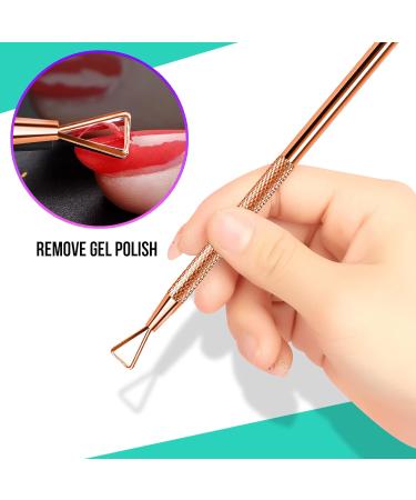 FANDAMEI UV Gel Nail Polish Remover Kit - Cuticle Pusher & Gel Polish Scraper Set for Manicure Pedicure - Dual Head Nail Scraper in Rose Gold - Buy Online on GoSupps.com