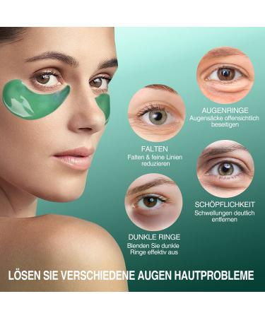 Green Tea Under Eye Patches - 30 Pairs Matcha Eye Mask with Hyaluronic Acid for Dark Circles & Puffiness - Anti-Aging Treatment Gel - Buy Online on GoSupps.com