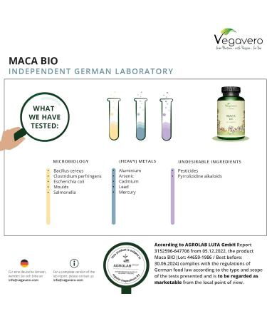 Organic Maca Root Capsules Vegavero | High Strength 750mg Maca Powder | 4 Maca Roots | 120 Capsules Vegan | NO Additives - Buy Online on GoSupps.com
