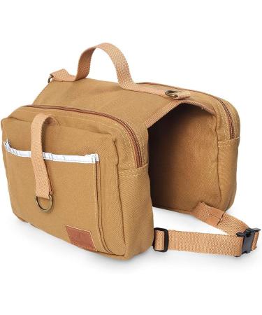 Dog Hiking Saddle Bag 16oz Canvas Adjustable Straps Camping Backpacks for Medium & Large Dogs - Buy Online on GoSupps.com