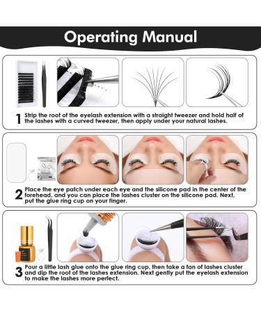 Professional Lash Extension Kit | D Curl Eyelash Supplies Cleaning Kit Glue & Tweezers | Beginner Friendly International Shipping - Buy Online on GoSupps.com