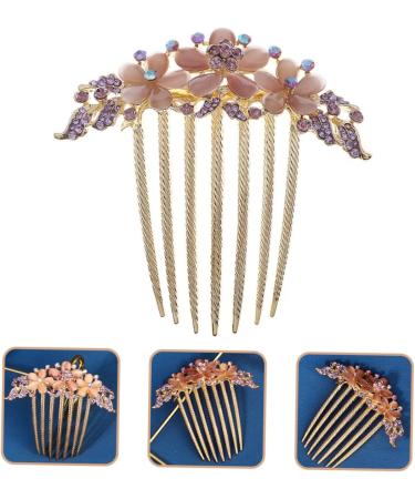 MERRYHAPY Opal Comb Tooth Comb Side Hair Combs Hair Comb for Women Hair Comb Clip Hair Topper Hair Clip for Wedding Combs for Women French Hair Comb Bridal Hair Clip Hair Pin Purple Alloy - Buy Online on GoSupps.com