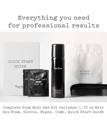True Sons Instant Hair Dye Booster Kit for Men - True Black (1.75 oz) - 4-6 Applications - Natural Look for Mustache, Beard & Grey Hair - Buy Online on GoSupps.com