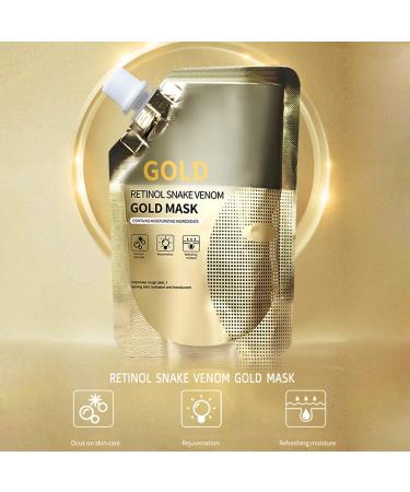 Retinol Snake Venom Gold Mask Anti-Aging Gold Face Mask Deeply Cleans Moisturizing Skin New Gold Mask Rejuvenating Gold Peel Off Mask Dry Skin(2pc) - Buy Online on GoSupps.com