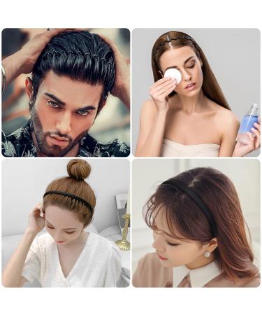 Roxnvm Elastic Hair Bands for Men - 4 Pack Zigzag Sports & Yoga Accessories Matt Black Hair Ties with Long Teeth - Buy Online on GoSupps.com