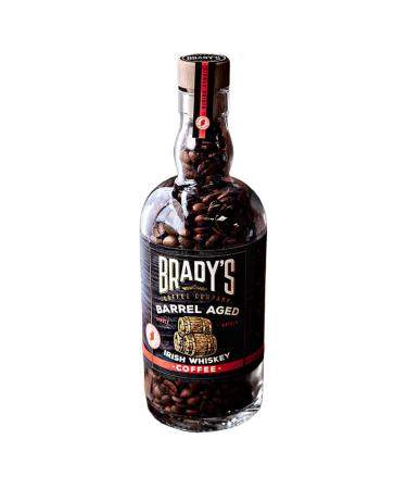 Brady's Irish Barrel Aged Whole Bean Coffee - 180g Hand Roasted Perfect After-Dinner Coffee - Vegan Alcohol-Free Gluten-Free Speciality Coffee - Christmas Birthday & Father's Day GIft