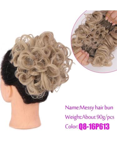 Messy Bun Hair Piece for Women Messy Bun Hair Piece Wave Curly Hair Buns Extension with Combs Synthetic Thick Chignon Hairpiece Clip in Ponytail Scrunchies Hair Pieces for Women Fake Hair Accessorie 16p613 - Buy Online on GoSupps.com