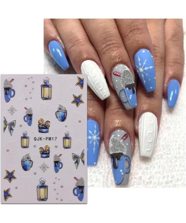JMEOWIO 10 Sheets Glitter Christmas Nail Art Stickers Decals Self-Adhesive Snowflake Winter Holiday Cute Red Santa Nail Supplies Nail Art Design Decoration Accessories - Buy Online on GoSupps.com