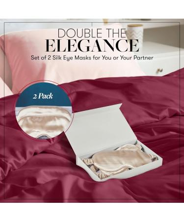Beckham Hotel Collection Silk Sleep Mask - Pack of 2 Mulberry Silk Sleeping Masks for Men and Women - Adjustable Strap, Blackout Eye Mask for Sleeping & Travel - Grey - Buy Online on GoSupps.com