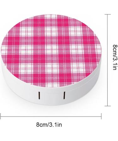 Buy Pink and White Tartan Plaid Contact Lens Case - Portable Travel Box with Mirror - Buy Online on GoSupps.com