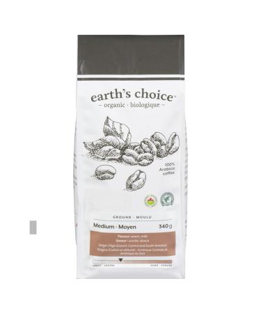 Earth's Choice Organic Coffee Medium Ground 340g Medium Ground 340 g (Pack of 1)