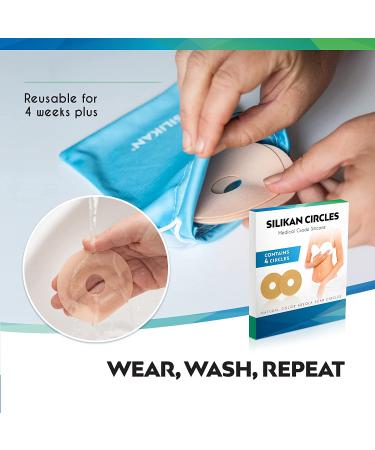 4-Pack Medical-Grade Areola Scar Gel Circles for Breast Surgery Recovery - Silicone Tape Sheets for Scar Reduction and Comfort Treatment by Silikan - Buy Online on GoSupps.com