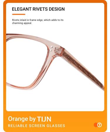TIJN Blue Light Filter Computer Glasses | Retro Eyeglasses for Women Men | Champagne Gold + Transparent - Buy Online on GoSupps.com