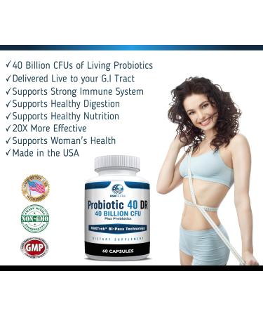 USANUTRA Probiotics for Women and Men 40 Billion CFUs Living Probiotics 20x More Effective wth Maktrek - Buy Online on GoSupps.com