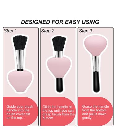 Silicone Makeup Brush Covers - 3 Pack Reusable Brush Organizers for Travel - Dustproof Brush Protectors in Pink, Blue, Green - Buy Online on GoSupps.com