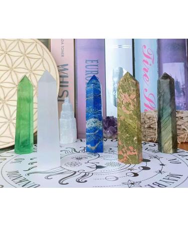Buy Xiannvxi Labradorite Crystal Tower - 9-10cm Hexagonal Gemstone for Meditation & Energy Healing - Natural Stab Rods - Buy Online on GoSupps.com