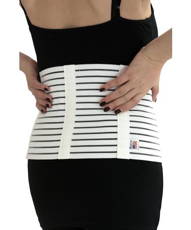 GABRIALLA 8 Wide Abdominal Binder for Women - Postpartum C-Section Recovery Soft & Breathable - Body-Shaping Effect - Made in USA - White Large - Buy Online on GoSupps.com