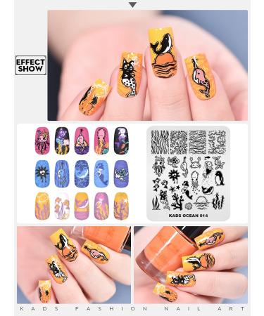 Kads Sweet Nail Stamp Plate - Dolphin Octopus Sea Turtle Crab Designs for DIY Nail Art | OC014 - Buy Online on GoSupps.com