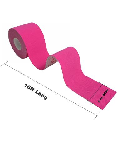 Zfurt Cotton Kinesiology Tape | Latex Free Elastic Sports Tape | Rose Red | 4 Rolls (16ft) | Pain Relief & Injury Prevention - Buy Online on GoSupps.com