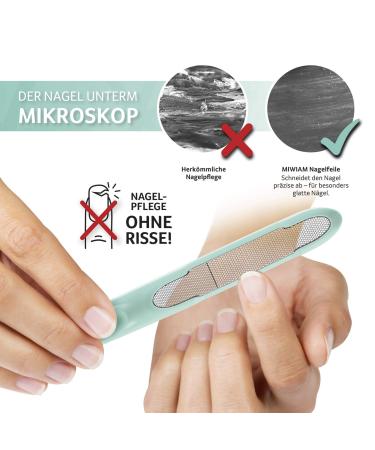 Miwiam Nail File - Smooth Nail Surfaces Rustproof 2 Zones (Coarse & Fine) Residue-Free Cleaning | Mint Color | Perfect for Nail Care - Buy Online on GoSupps.com
