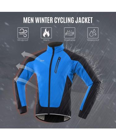 Lixada Men's Waterproof Windproof Bicycle Jacket | Thermofleece MTB Racing Coat for Autumn & Winter Cycling - Buy Online on GoSupps.com