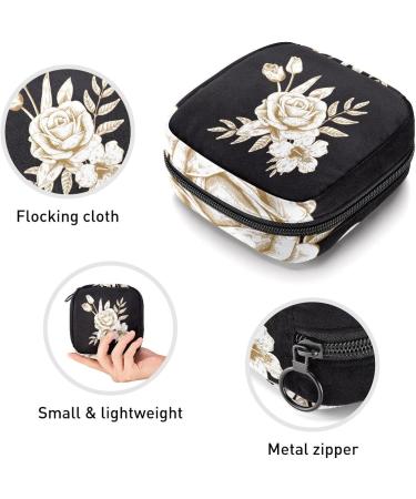 Gold Rose Sanitary Napkin Storage Bag | Menstrual Cup & Tampon Pouch | Portable Period Bag for Women & Teen Girls | Multi-colored - Buy Online on GoSupps.com