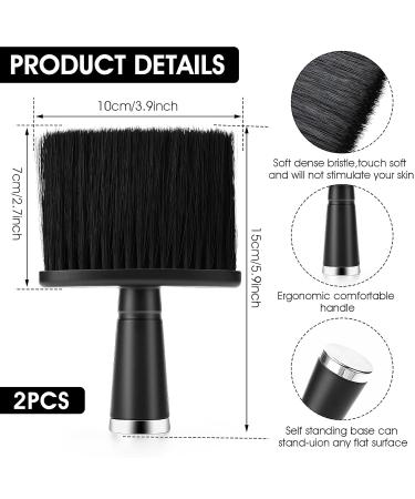 2 x Hairdresser Brushes Set - Neck Hair Cutting & Cleaning Brushes | Hairdressing Accessories (2PCs Black) - Buy Online on GoSupps.com