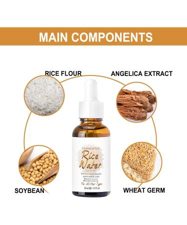 QDHGCFOC Rice Water Hair Oil Hair Serum Natural Rice Essence Nourishing Hair Serum Natural Rice Milk Serum Strengthens Scalp Improves Hair Condition - Buy Online on GoSupps.com