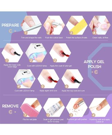 Gel Nail Polish Kit with 80W U V Light - Professional 10 Colors Set with Top/Base Coat, Rhinestones & Tools - DIY Salon Quality Manicure - VC0201 - Buy Online on GoSupps.com