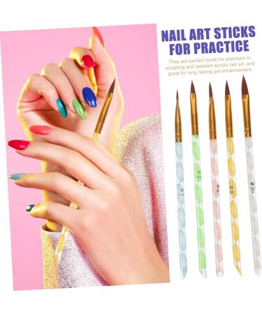 FRCOLOR Set of 5 Brushes for Nail Art Tips Nail Tools de Gel Painting Tools Nail Gel Polish Nail Art Sticks for Practice Nail Art Display Pen Rhinestones Nail Polish Care Set Decorate 3D Nail Set - Buy Online on GoSupps.com