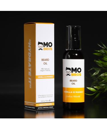 Vanilla & Mango Beard Oil 100ml for Men - Softens, Hydrates & Conditions Facial Hair | Promotes Growth, Reduces Dryness & Itching - Buy Online on GoSupps.com