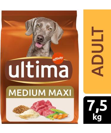 Ultima Medium-Maxi Adult Beef Dry Dog Food 7.5 kg - Buy Online on GoSupps.com