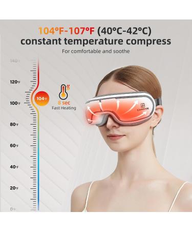 Smart Eye Massager with Bluetooth Music - Relieve Migraine Reduce Eye Strain Improve Sleep | Perfect Gift for Dad - White Gray - Buy Online on GoSupps.com