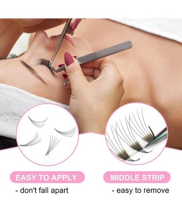 5D-C Premade Fans Eyelash Extensions 10mm - Volume Lash Extensions C D Curl - Pointed Base Fans 0.10 - Pack of 10 - Buy Online on GoSupps.com
